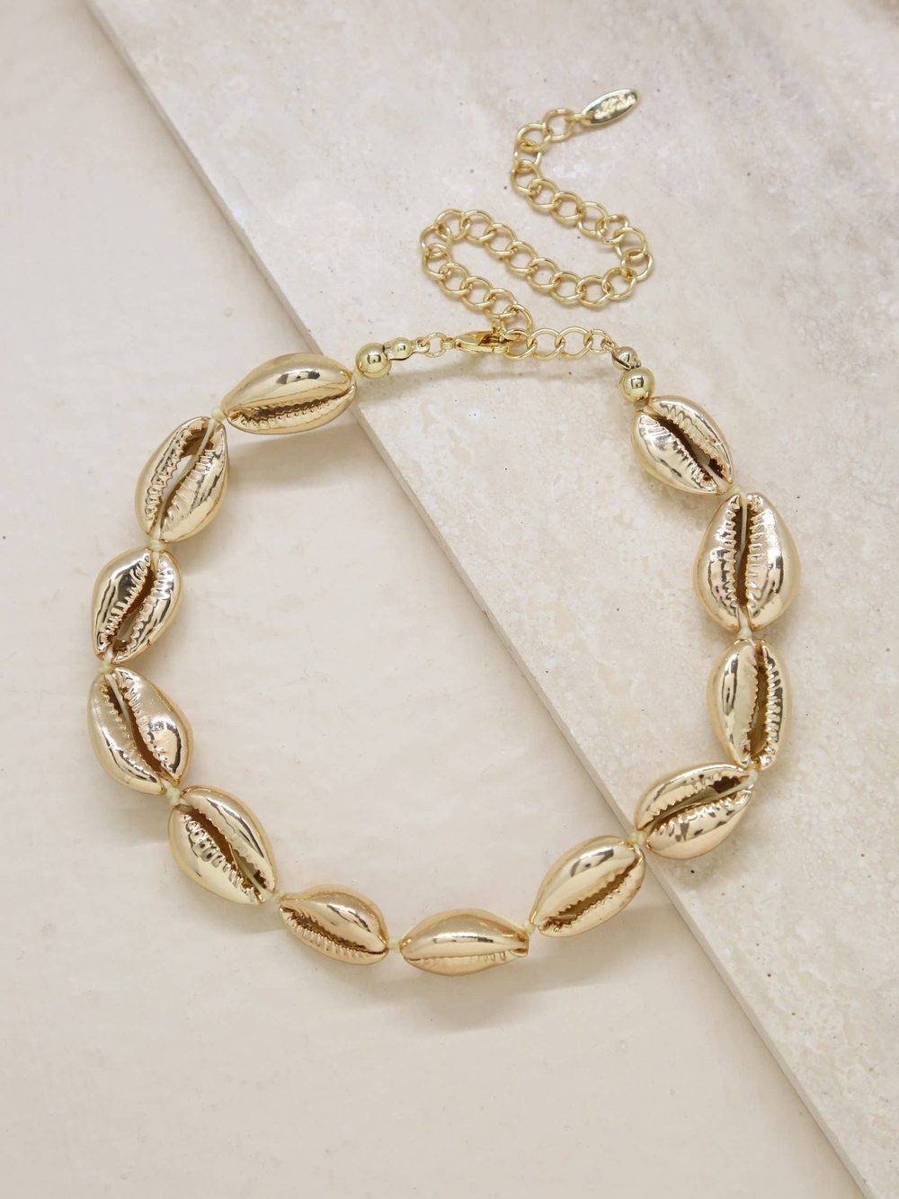 Ettika Gold Cowrie Shell Choker Necklace - Women Jewelry